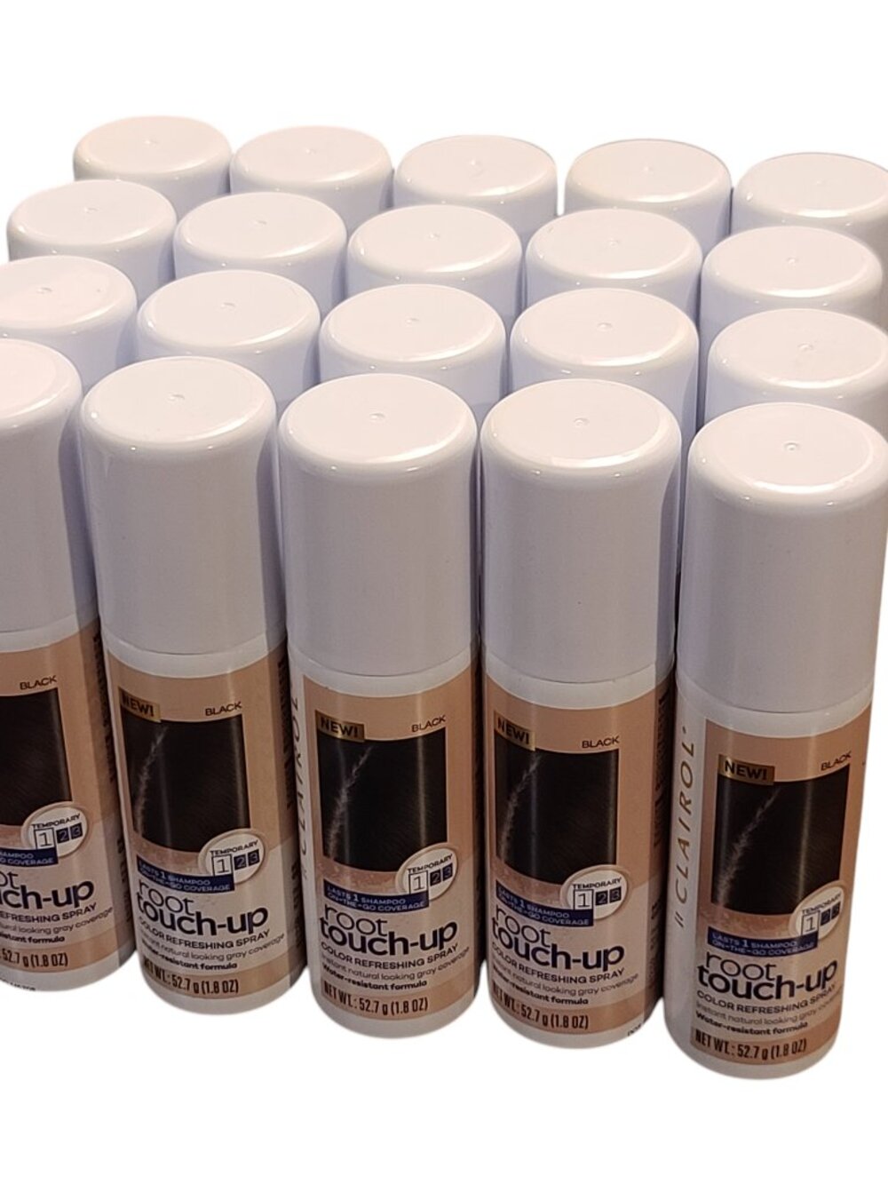 10 Pack Clairol Root Touch Up Spray Twin Packs Black 1.8 oz. (20 Bottles)
